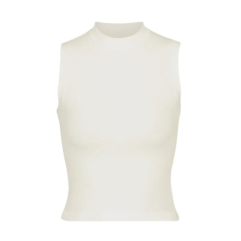 COTTON JERSEY MOCK NECK TANK | BONE sold by SKIMS