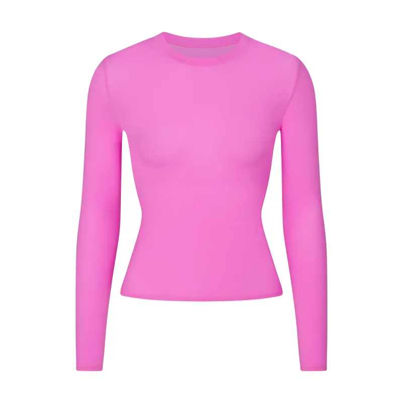 FITS EVERYBODY LONG SLEEVE T-SHIRT | NEON ORCHID sold by SKIMS