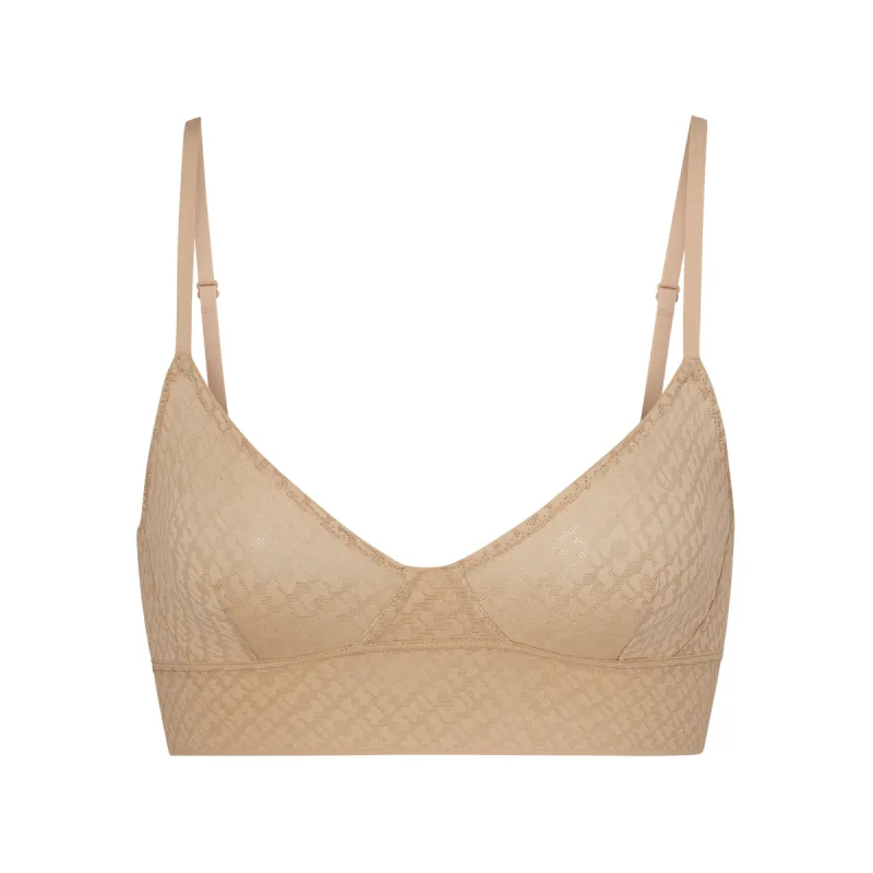 LOGO MESH TRIANGLE BRALETTE | CLAY sold by SKIMS