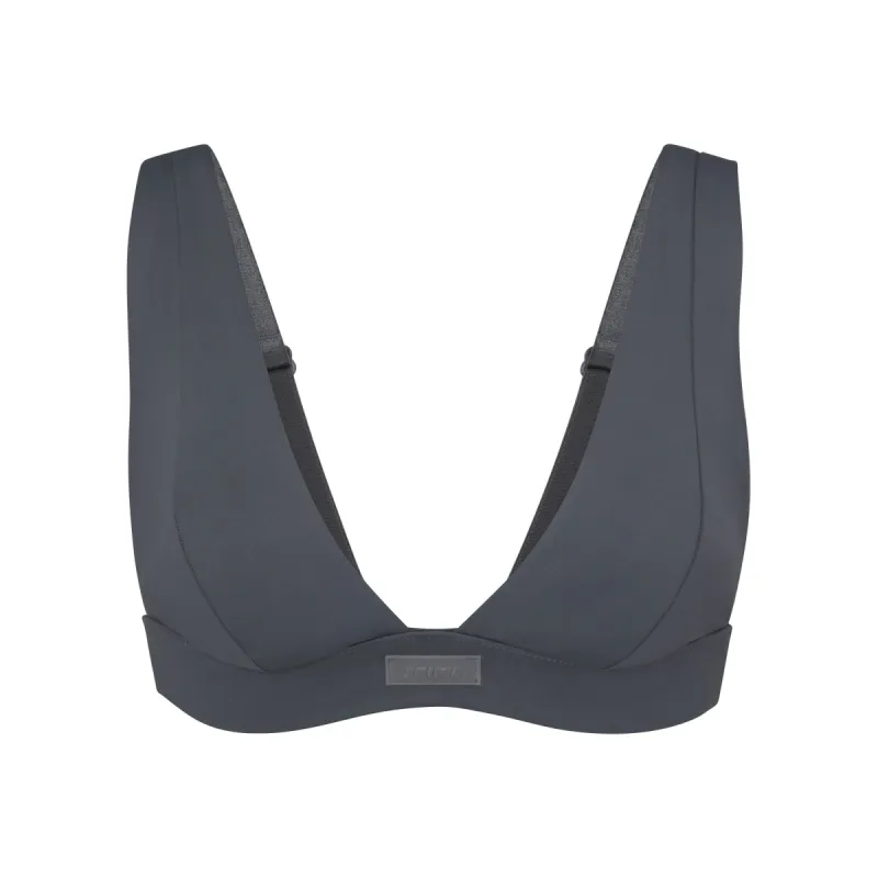 SIGNATURE SWIM PLUNGE BIKINI TOP | GUNMETAL sold by SKIMS