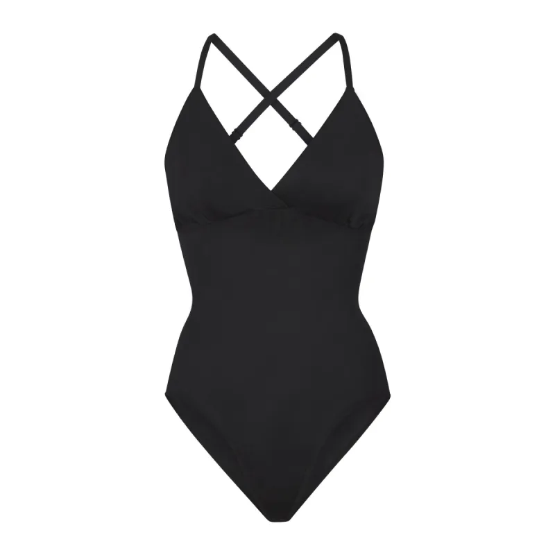 SIMPLY BARE BODYSUIT BRIEF W/ SNAPS | ONYX sold by SKIMS