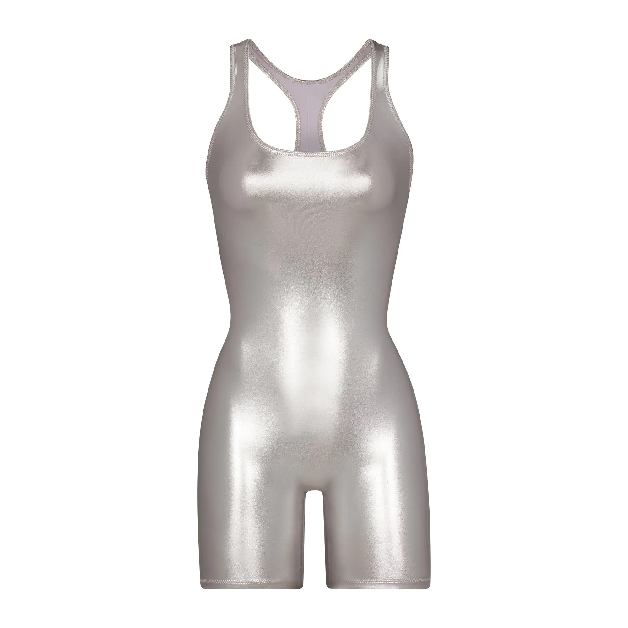 METALLIC SWIM CYCLE SUIT | NICKEL sold by SKIMS