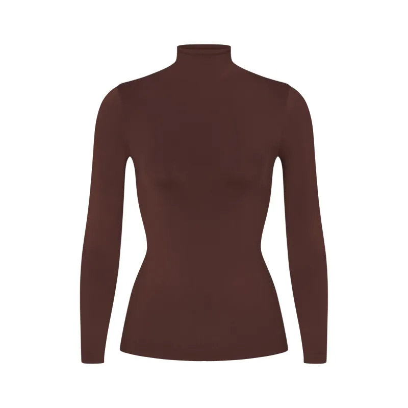 SOFT SMOOTHING SEAMLESS TURTLENECK TOP | COCOA sold by SKIMS