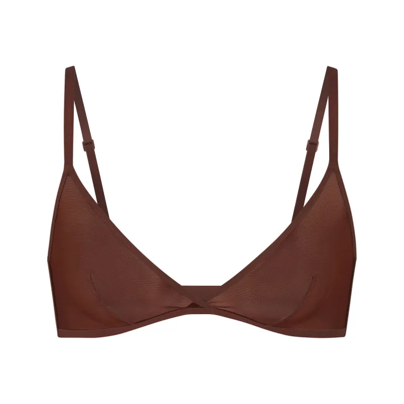 ULTRA FINE MESH TRIANGLE BRALETTE | MAHOGANY sold by SKIMS