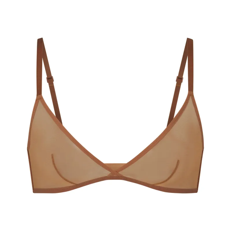 ULTRA FINE MESH TRIANGLE BRALETTE | BRONZE sold by SKIMS