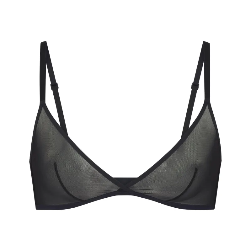 ULTRA FINE MESH TRIANGLE BRALETTE | ONYX sold by SKIMS