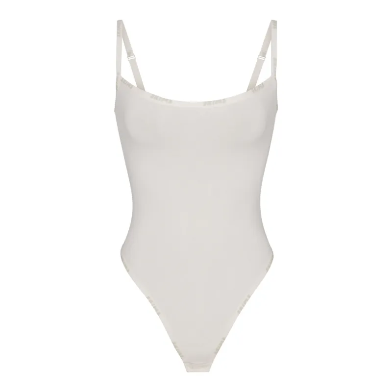 COTTON LOGO BODYSUIT | MARBLE sold by SKIMS