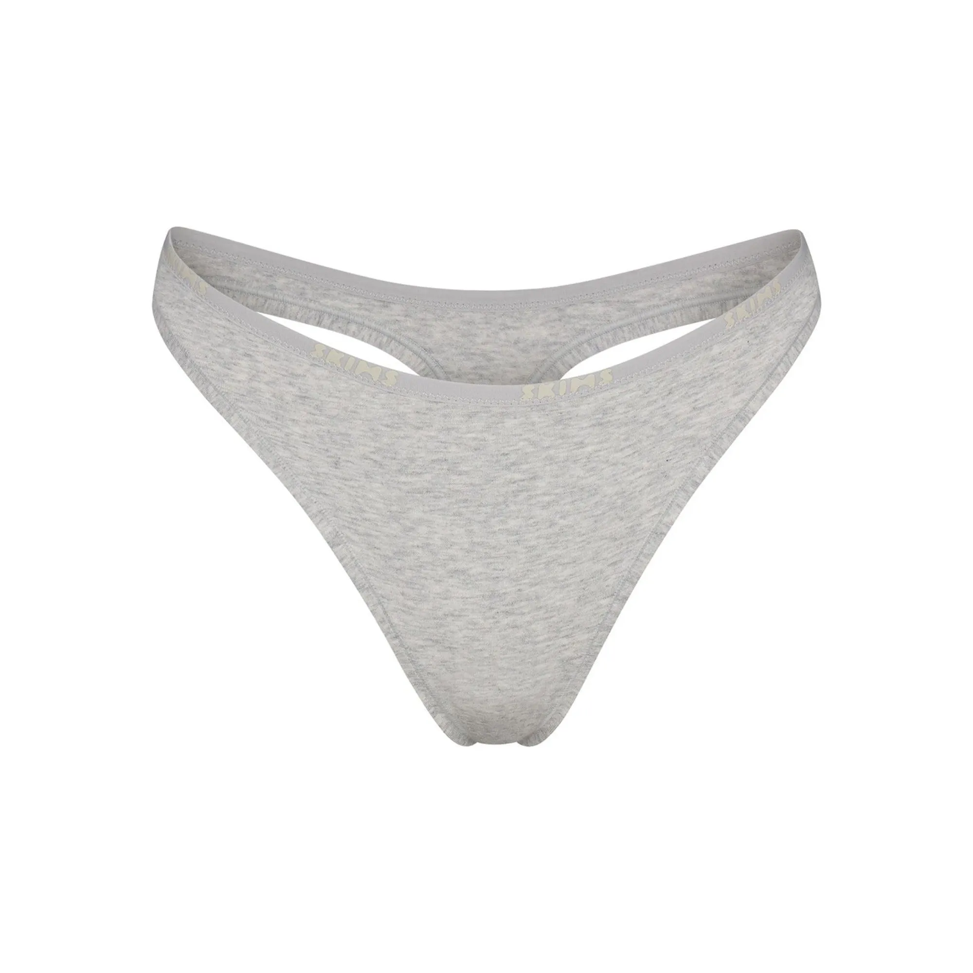 COTTON LOGO DIPPED THONG | LIGHT HEATHER GREY sold by SKIMS