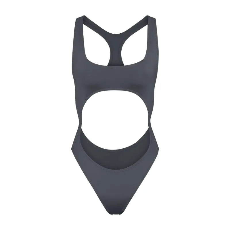 SIGNATURE SWIM CUT OUT MONOKINI | GUNMETAL sold by SKIMS