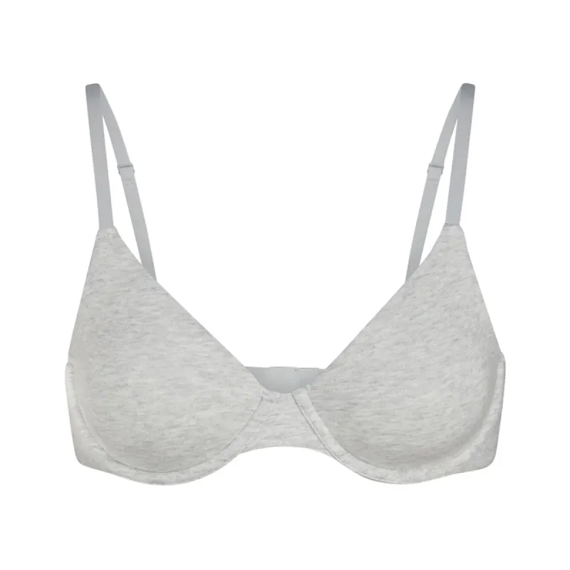 COTTON JERSEY T-SHIRT BRA | LIGHT HEATHER GREY sold by SKIMS