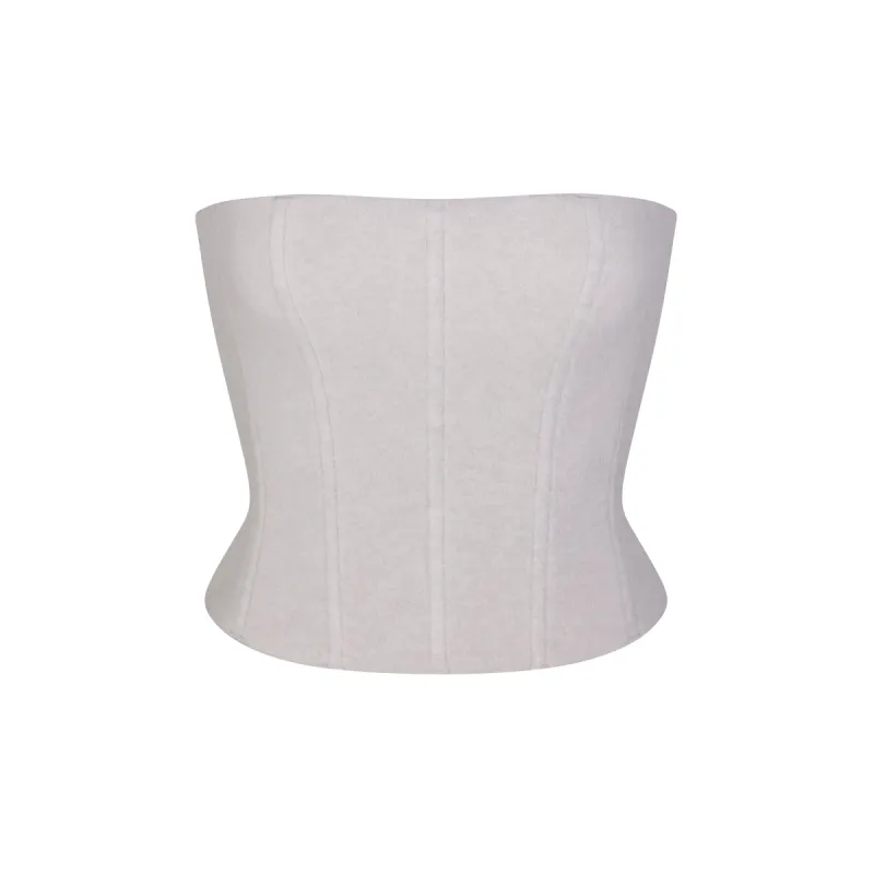 FLEECE LOUNGE CORSET | LIGHT HEATHER GREY sold by SKIMS