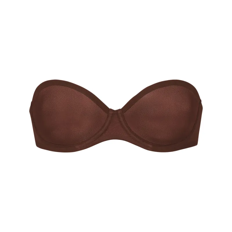 ULTRA FINE MESH STRAPLESS BRA | MAHOGANY sold by SKIMS