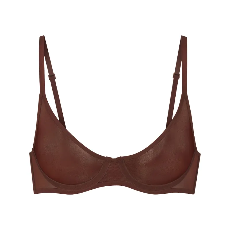 ULTRA FINE MESH SCOOP BRA | MAHOGANY sold by SKIMS