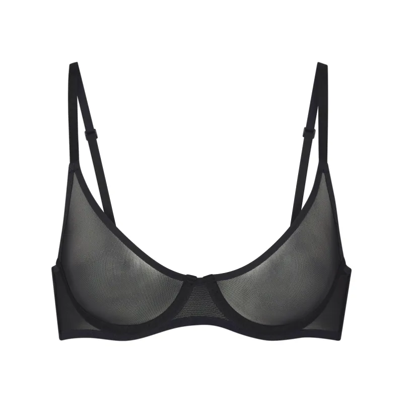 ULTRA FINE MESH SCOOP BRA | ONYX sold by SKIMS