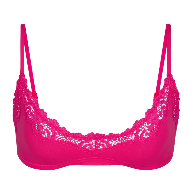 FITS EVERYBODY CORDED LACE SCOOP BRALETTE | NEON ROSE sold by SKIMS