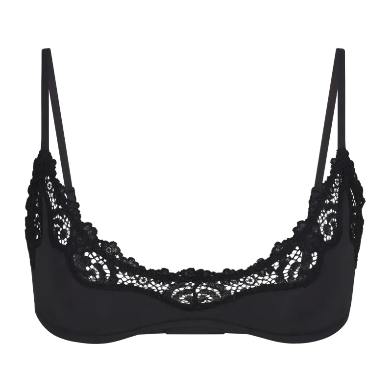 FITS EVERYBODY CORDED LACE SCOOP BRALETTE | ONYX sold by SKIMS