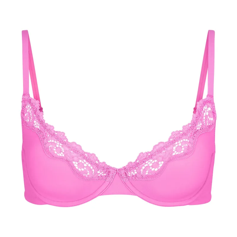 FITS EVERYBODY CORDED LACE UNLINED SCOOP BRA | NEON ORCHID sold by SKIMS