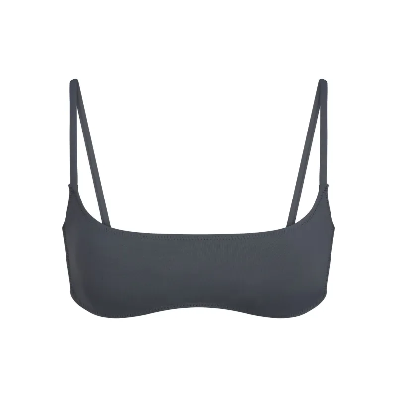 SIGNATURE SWIM MICRO SCOOP BIKINI TOP | GUNMETAL sold by SKIMS