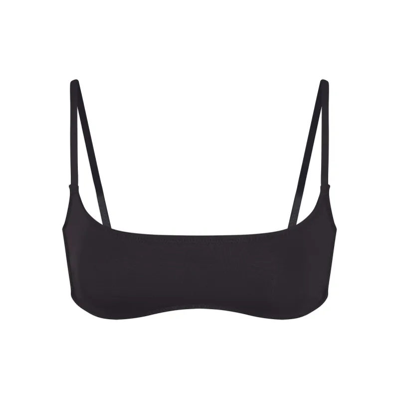 SIGNATURE SWIM MICRO SCOOP BIKINI TOP | ONYX sold by SKIMS