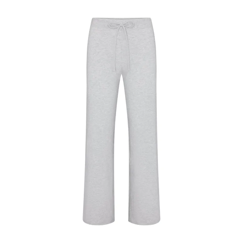 COTTON JERSEY STRAIGHT LEG PANT | LIGHT HEATHER GREY sold by SKIMS