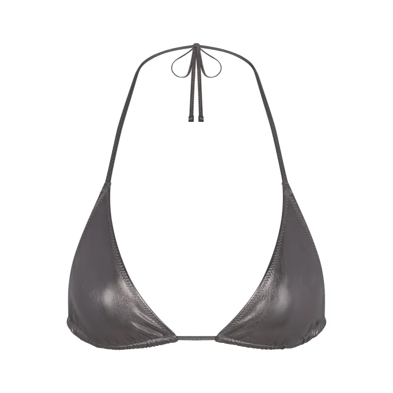 METALLIC SWIM SKIMPY TRIANGLE TOP | CARBON sold by SKIMS