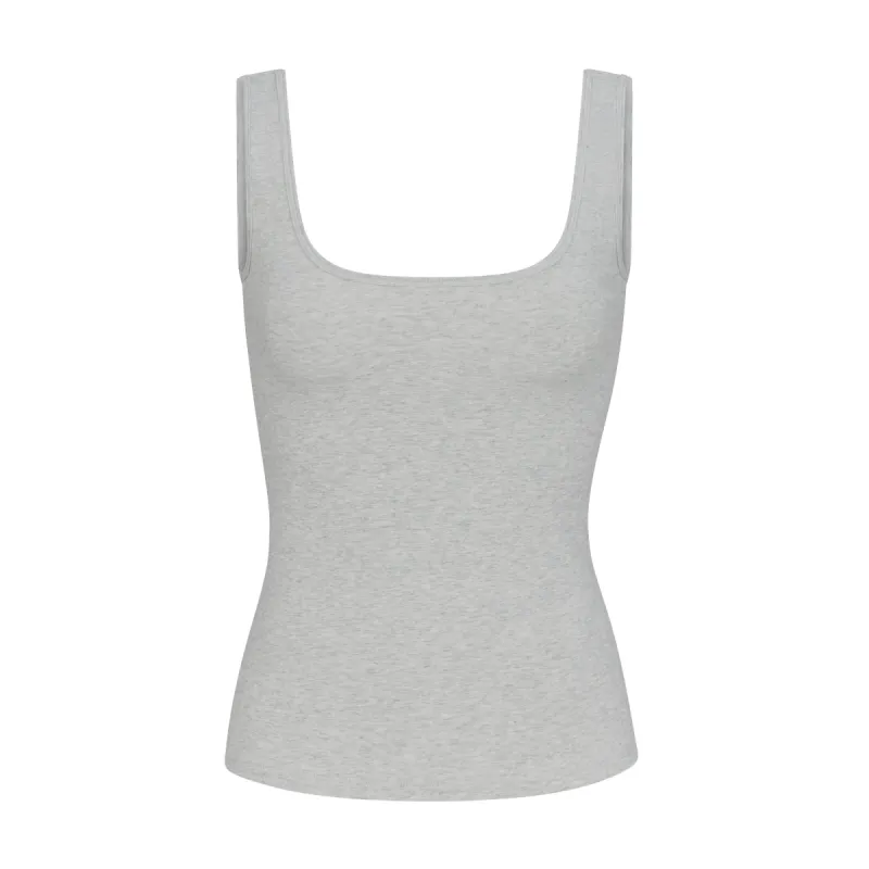 COTTON JERSEY TANK | LIGHT HEATHER GREY sold by SKIMS