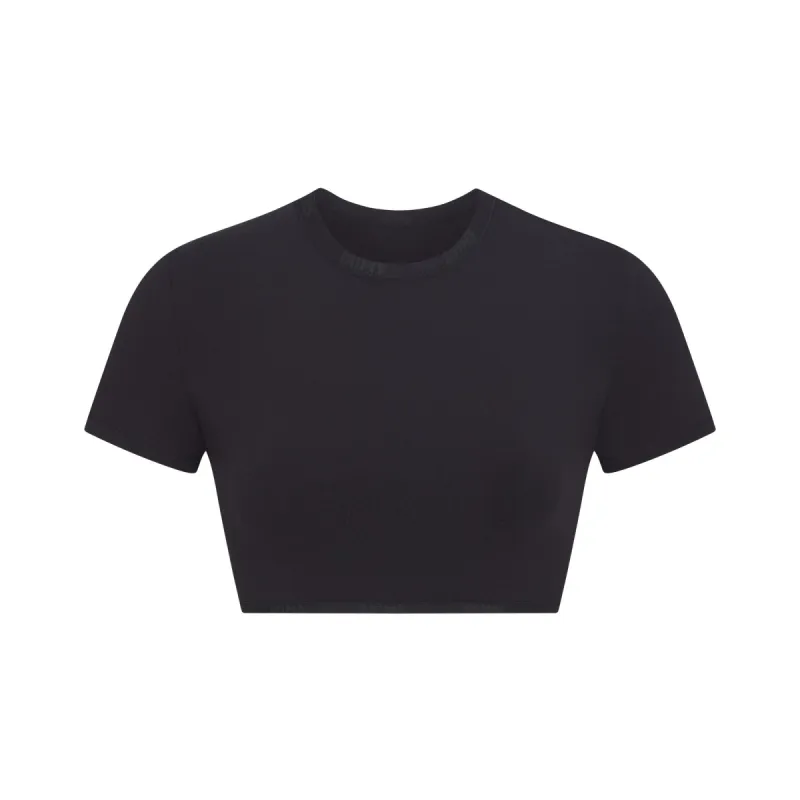 COTTON LOGO SUPER CROPPED T-SHIRT | SOOT sold by SKIMS