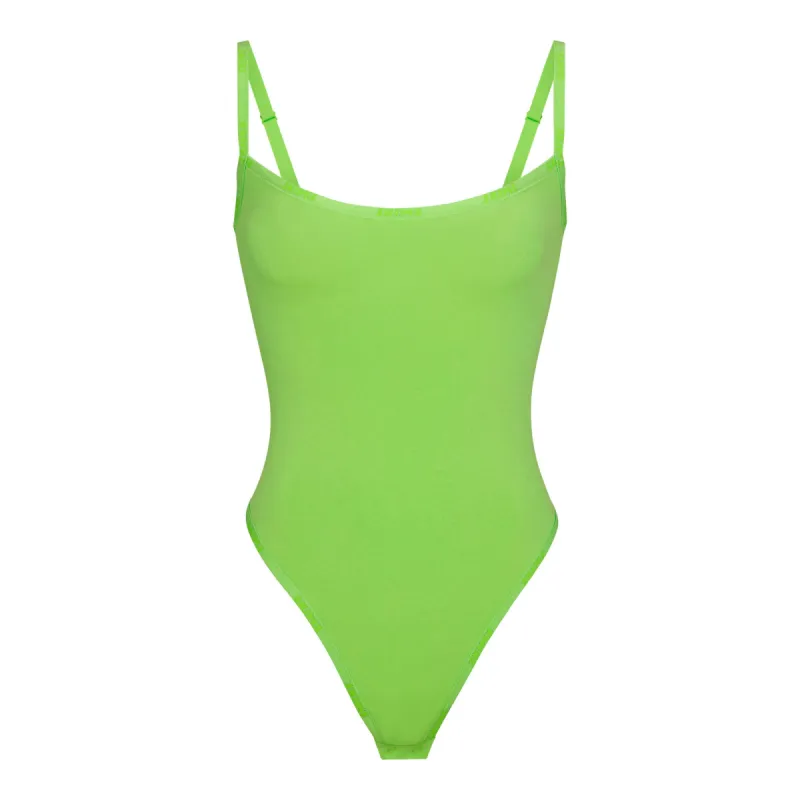 COTTON LOGO BODYSUIT | NEON GREEN sold by SKIMS