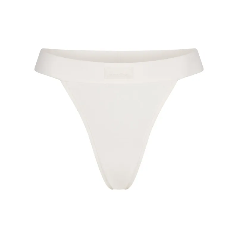 COTTON RIB THONG | MARBLE sold by SKIMS