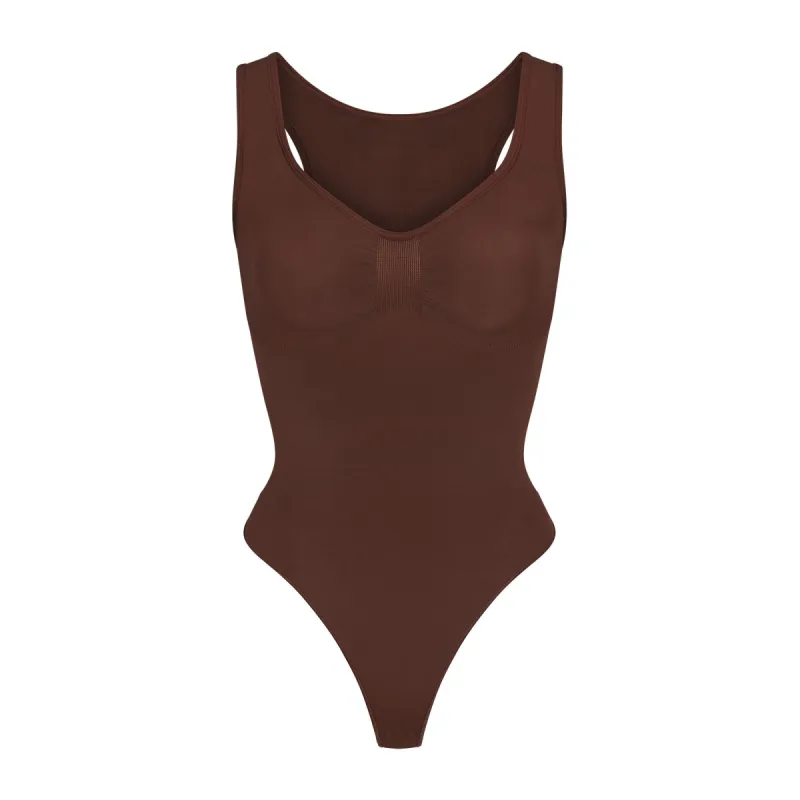 SEAMLESS SCULPT SCOOP NECK THONG BODYSUIT | COCOA sold by SKIMS