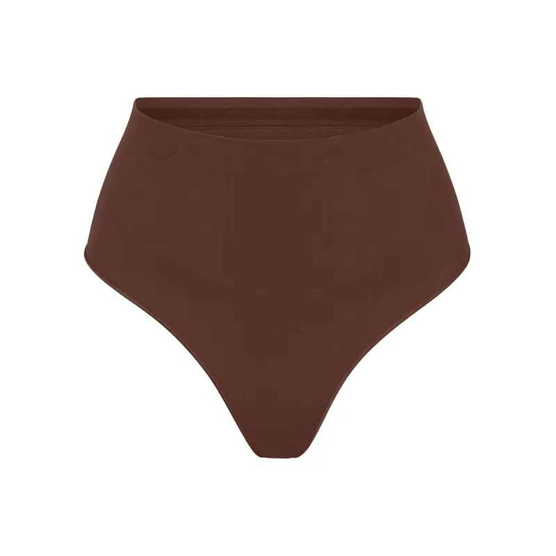 SEAMLESS SCULPT MID WAIST THONG | COCOA sold by SKIMS