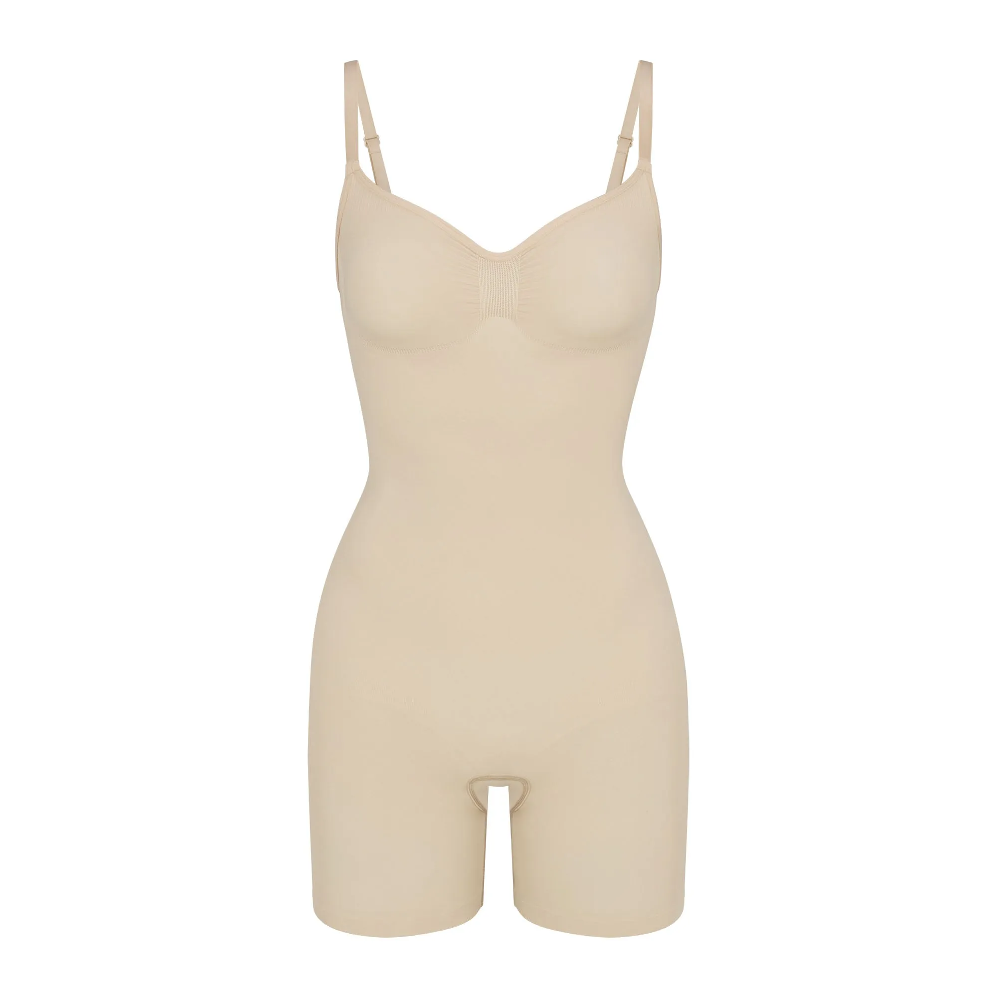 SEAMLESS SCULPT MID THIGH BODYSUIT | SAND sold by SKIMS