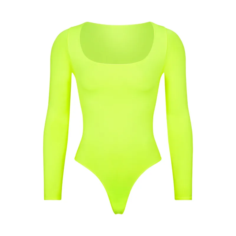 ESSENTIAL LONG SLEEVE SCOOP NECK BODYSUIT | HIGHLIGHTER sold by SKIMS