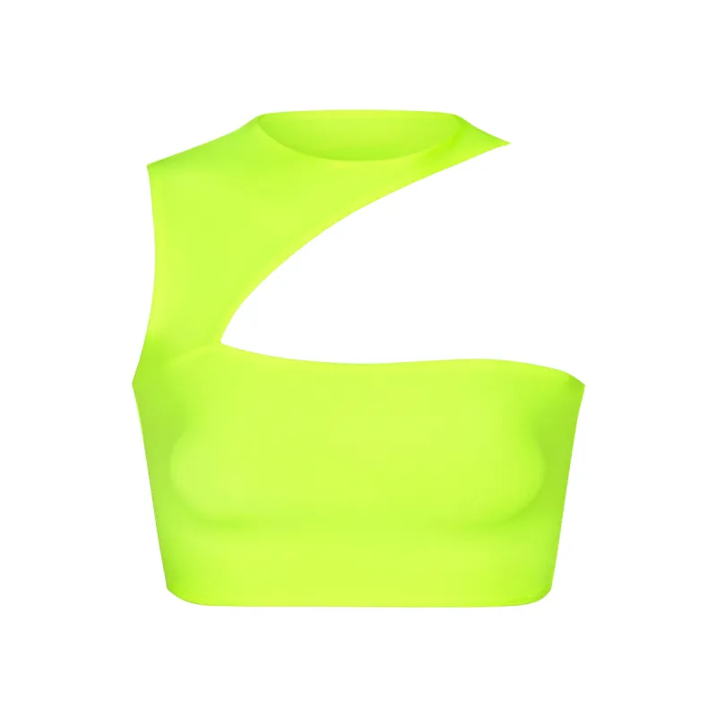 FITS EVERYBODY CUT OUT SUPER CROPPED TOP | GREEN HIGHLIGHTER sold by SKIMS