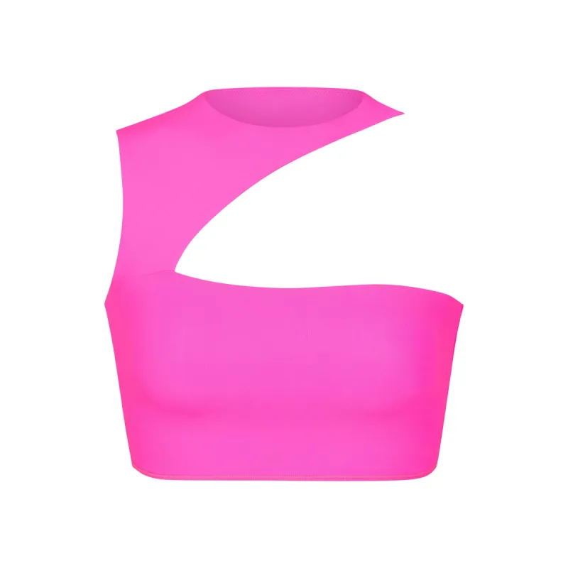 FITS EVERYBODY CUT OUT SUPER CROPPED TOP | NEON PINK sold by SKIMS