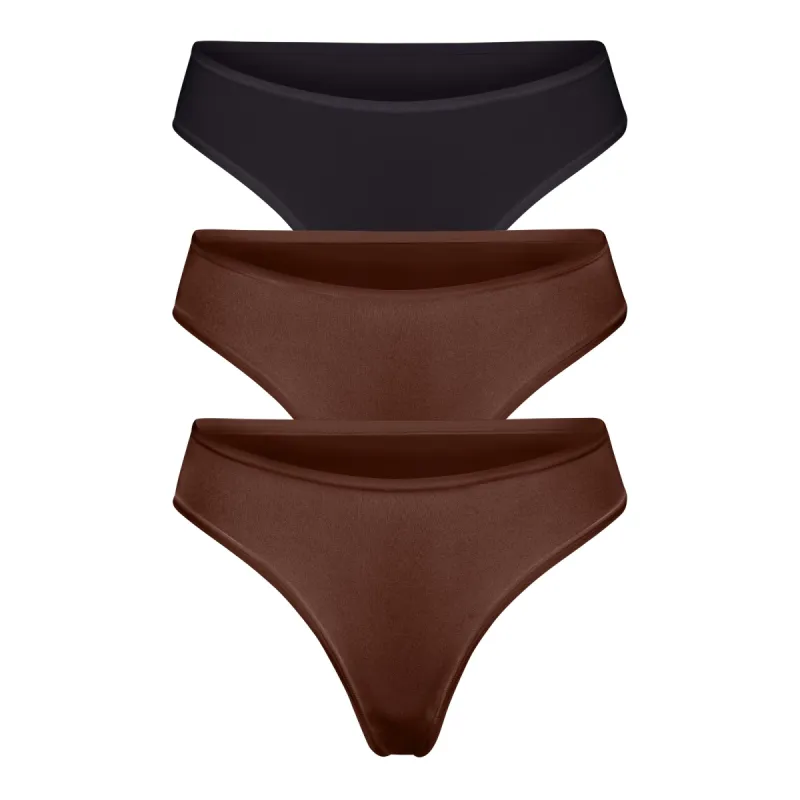 FITS EVERYBODY THONG MULTI 3-PACK | COCOA MULTI sold by SKIMS