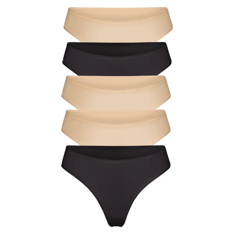 FITS EVERYBODY THONG MULTI 5-PACK | CLAY MULTI sold by SKIMS