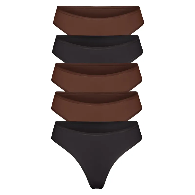 FITS EVERYBODY THONG MULTI 5-PACK | COCOA MULTI sold by SKIMS