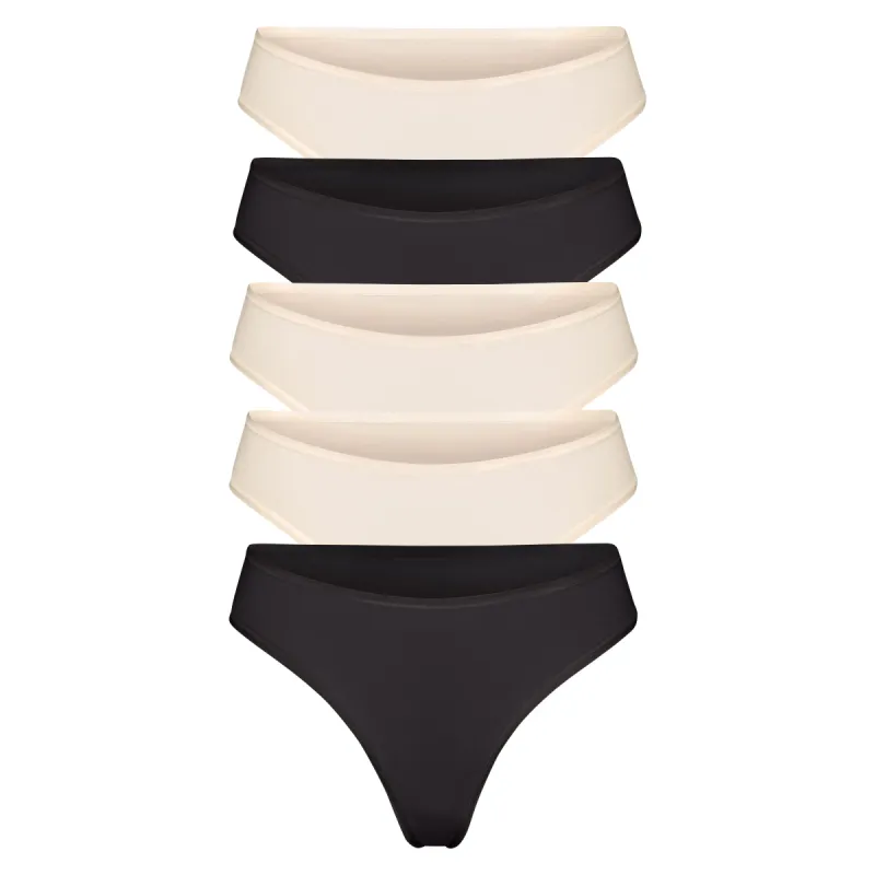 FITS EVERYBODY THONG MULTI 5-PACK | SAND MULTI sold by SKIMS