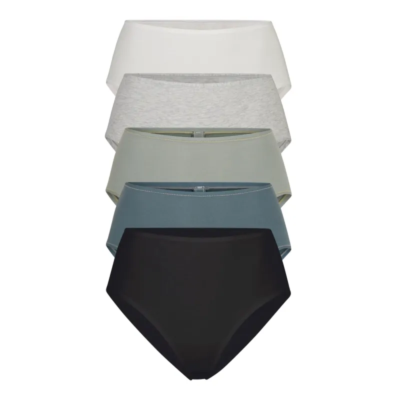 COTTON JERSEY FULL BRIEF MULTI 5-PACK | MINERAL SOOT MULTI sold by SKIMS
