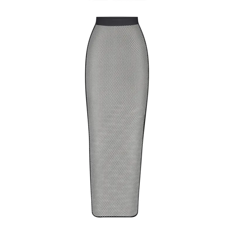 WARP KNIT COVER UP LONG TUBE SKIRT | GUNMETAL sold by SKIMS