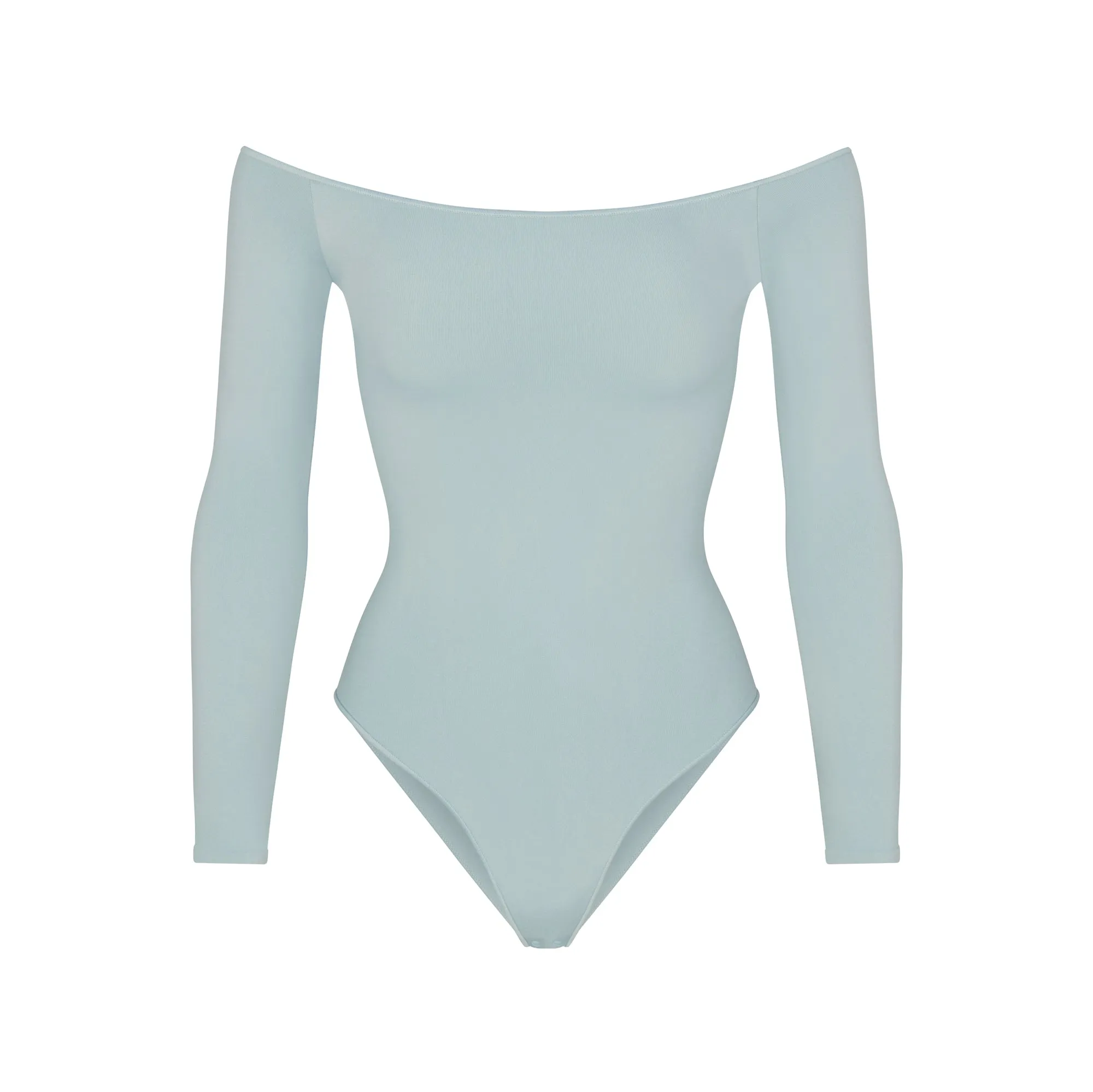ESSENTIAL OFF THE SHOULDER BODYSUIT | DENIM sold by SKIMS