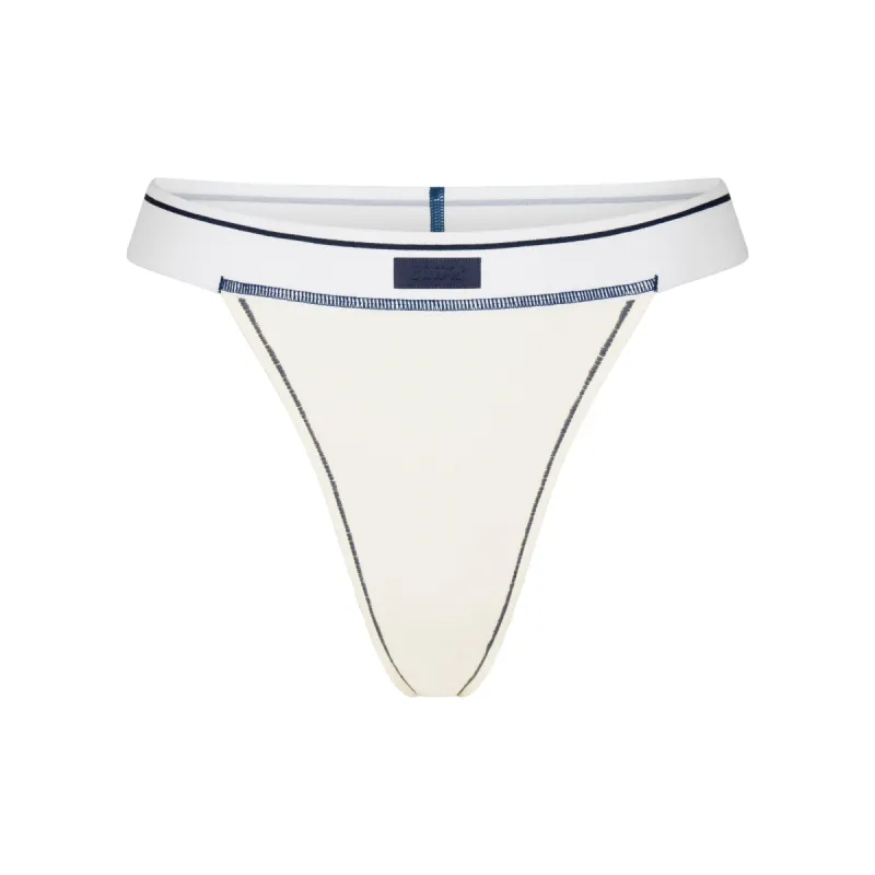 COTTON RIB THONG | MARBLE MULTI sold by SKIMS