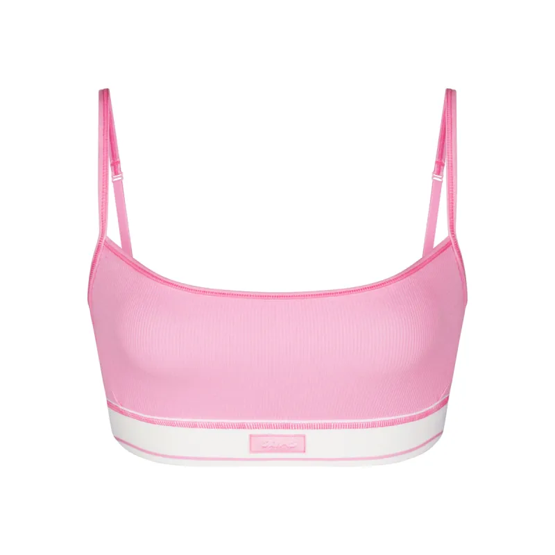 COTTON RIB SCOOP BRALETTE | BUBBLE GUM MULTI sold by SKIMS