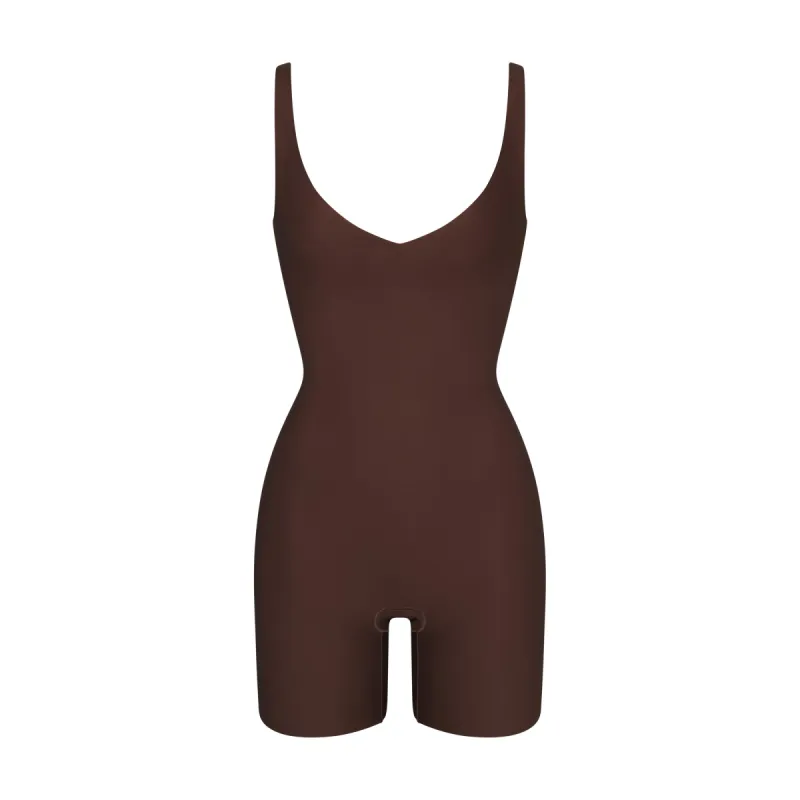 SKIMS BODY UNLINED PLUNGE MID THIGH BODYSUIT | COCOA sold by SKIMS