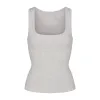 COTTON RIB LONG TANK | LIGHT HEATHER GREY sold by SKIMS