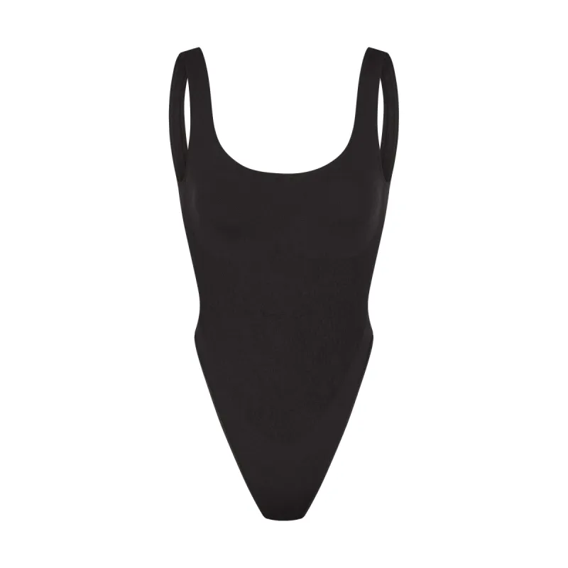 CONTOUR NYLON HIGH CUT BODYSUIT | ONYX sold by SKIMS