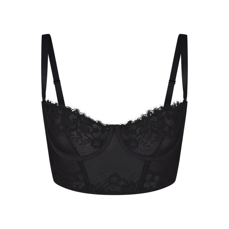 SKIMS LACE UNLINED BALCONETTE CORSET | ONYX sold by SKIMS