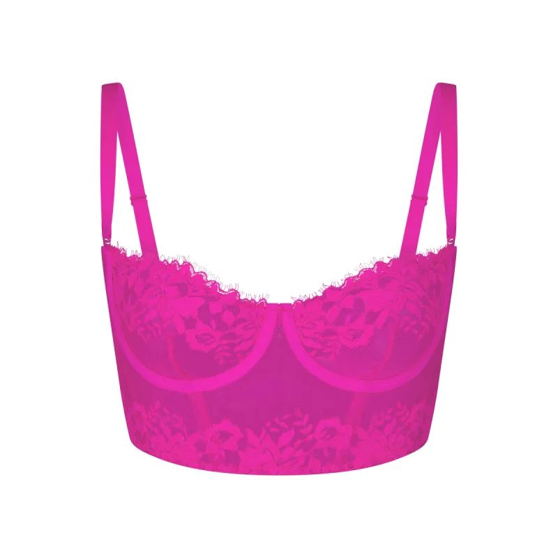 SKIMS LACE UNLINED BALCONETTE CORSET | FUCHSIA sold by SKIMS