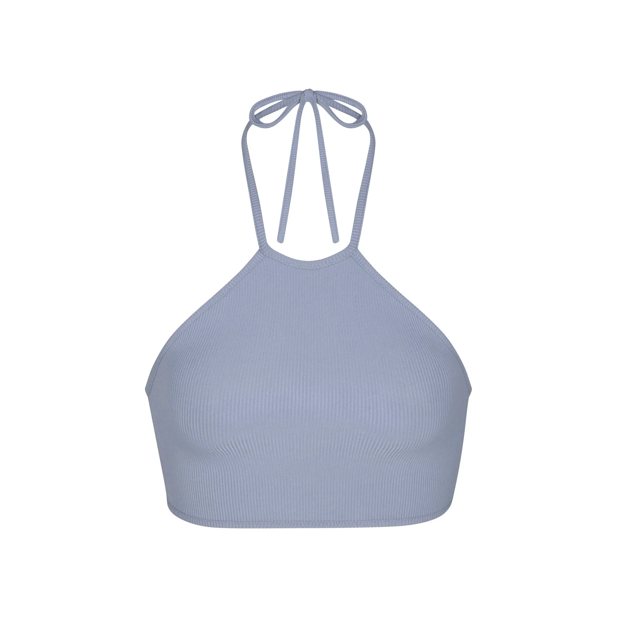 SOFT LOUNGE SUPER CROPPED HALTER TOP | SLATE sold by SKIMS